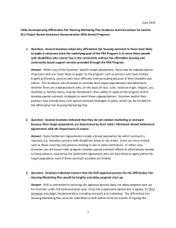 FAQs Accompanying Affirmative Fair Housing