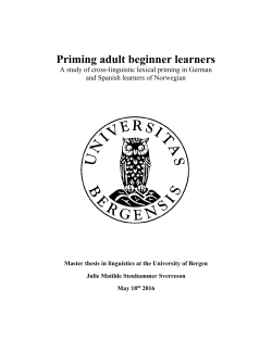 Priming adult beginner learners - (BORA)