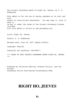right ho, jeeves - FreeDesktop.Org