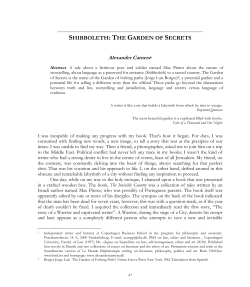 SHIBBOLETH: THE GARDEN OF SECRETS Alexander Carnera1