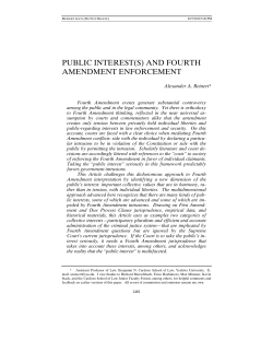 PUBLIC INTEREST(S) AND FOURTH AMENDMENT ENFORCEMENT