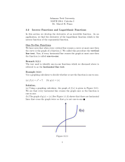 3.2 Inverse Functions and Logarithmic Functions