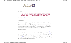 443 a post-upjohn consideration of the corporate attorney