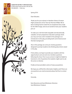 Education Package - Hamilton District Christian High School