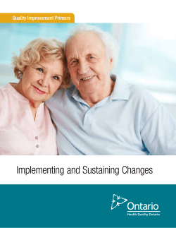 Implementing and Sustaining Changes