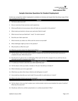 Sample Interview Questions for Student Employment