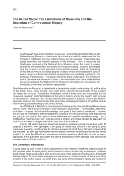 The Muted Voice: The Limitations of Museums and the Depiction of