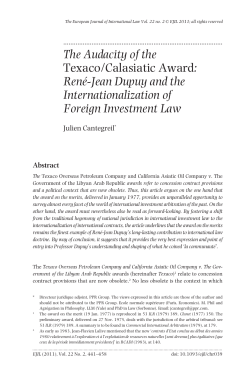 The Audacity of the Texaco/Calasiatic Award: Ren&eacute;
