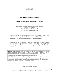 Bacterial Gene Transfer - Association for Biology Laboratory Education