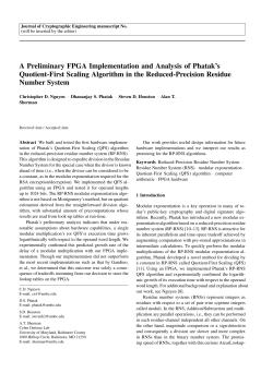 A Preliminary FPGA Implementation and Analysis of Phatak`s