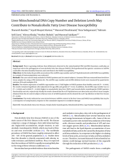Liver Mitochondrial DNA Copy Number and Deletion Levels May