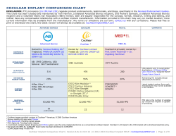Cochlear Implant Comparison Chart