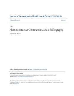Homelessness: A Commentary and a Bibliography