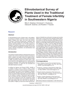 Ethnobotanical Survey of Plants Used in the Traditional Treatment of