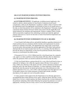 160-4-9-.05 CHARTER SCHOOLS PETITION PROCESS.