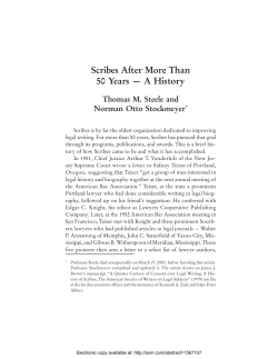 Scribes After More Than 50 Years &mdash; A History