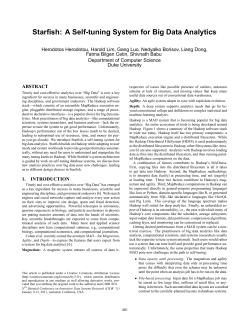 Starfish: A Self-tuning System for Big Data Analytics