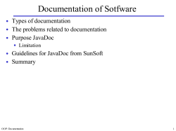 Documentation of Sotfware