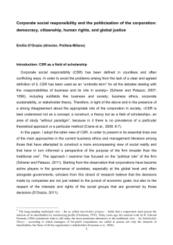 Corporate social responsibility and the politicization of the corporation