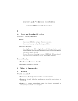 Scarcity and Production Possibilities