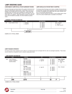 lamp ordering guide