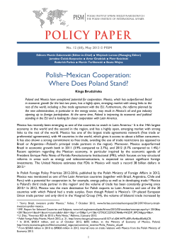 Polish&ndash;Mexican Cooperation: Where Does Poland Stand?