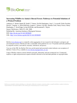 Increasing Wildfire in Alaska`s Boreal Forest: Pathways to Potential