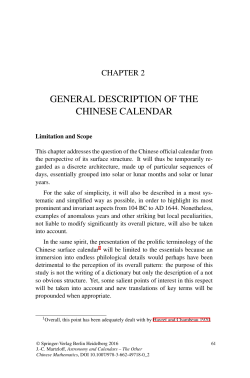 GENERAL DESCRIPTION OF THE CHINESE CALENDAR