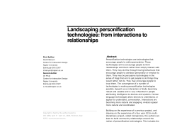 Landscaping personification technologies: from interactions to