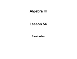 Algebra III Lesson 54