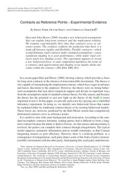Contracts as Reference Points - Experimental Evidence