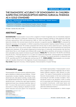 the diagnostic accuracy of sonography in children suspecting