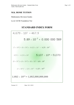 standard form - MK Home Tuition