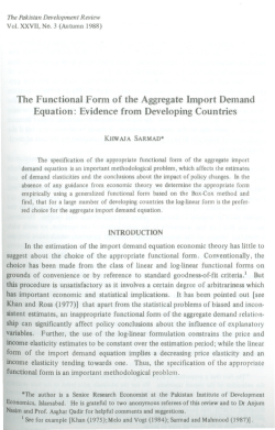 The Functional Form of the Aggregate Import Demand Equation
