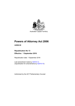 Powers of Attorney Act 2006