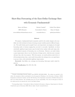 Short%Run Forecasting of the Euro%Dollar Exchange Rate with