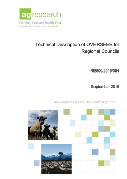 Technical Description of OVERSEER for Regional Councils