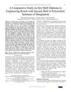 A Comparative Study on first Shift Diploma in Engineering Result