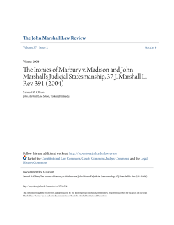 The Ironies of Marbury v. Madison and John Marshall`s Judicial