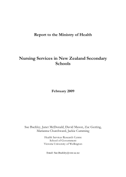 Nursing Services in Schools - Victoria University of Wellington
