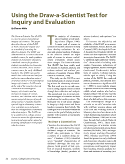 Using the Draw-a-Scientist Test for Inquiry and Evaluation