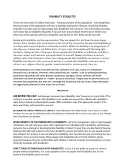 DISABILITY ETIQUETTE