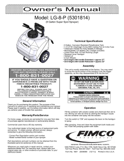 Owner`s Manual - FIMCO Industries