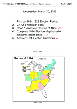Ch 12 Election of 1824 1828 Packet Activity and Notes