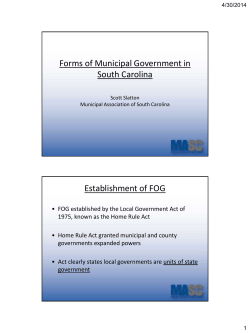 Forms of Government for SC Press Association Training