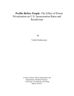 Profits Before People: The Effect of Prison Privatization on U.S.