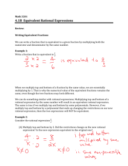 4.1B Equivalent Rational Expressions