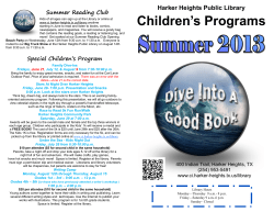 Children`s Programs - City of Harker Heights