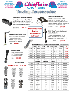 Hundreds more Towing Accessories in Store!! From $8.75
