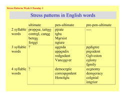 Stress patterns in English words